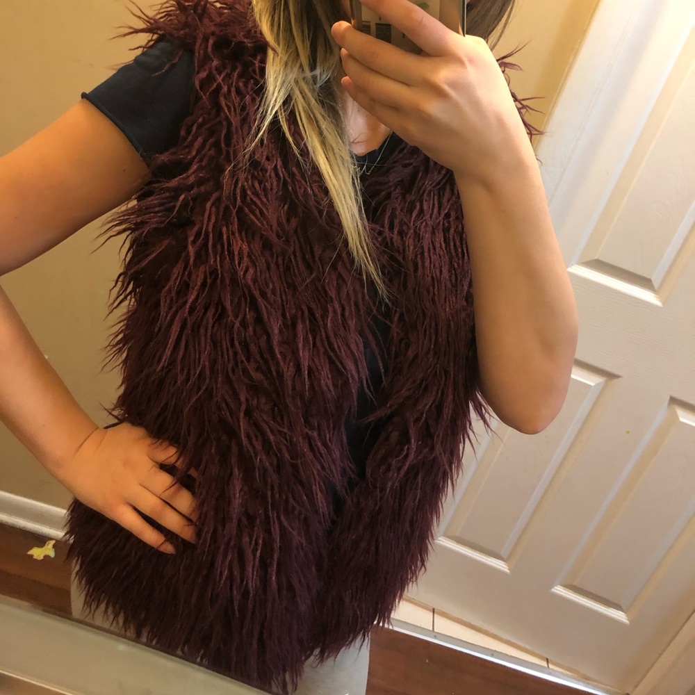 Purple furry vest